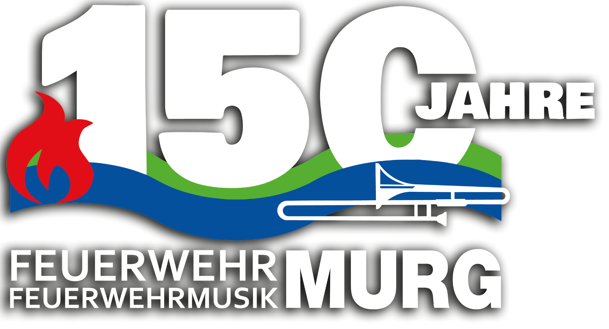 Jubiläumslogo 150 Jahre Feuerwehrmusik Murg